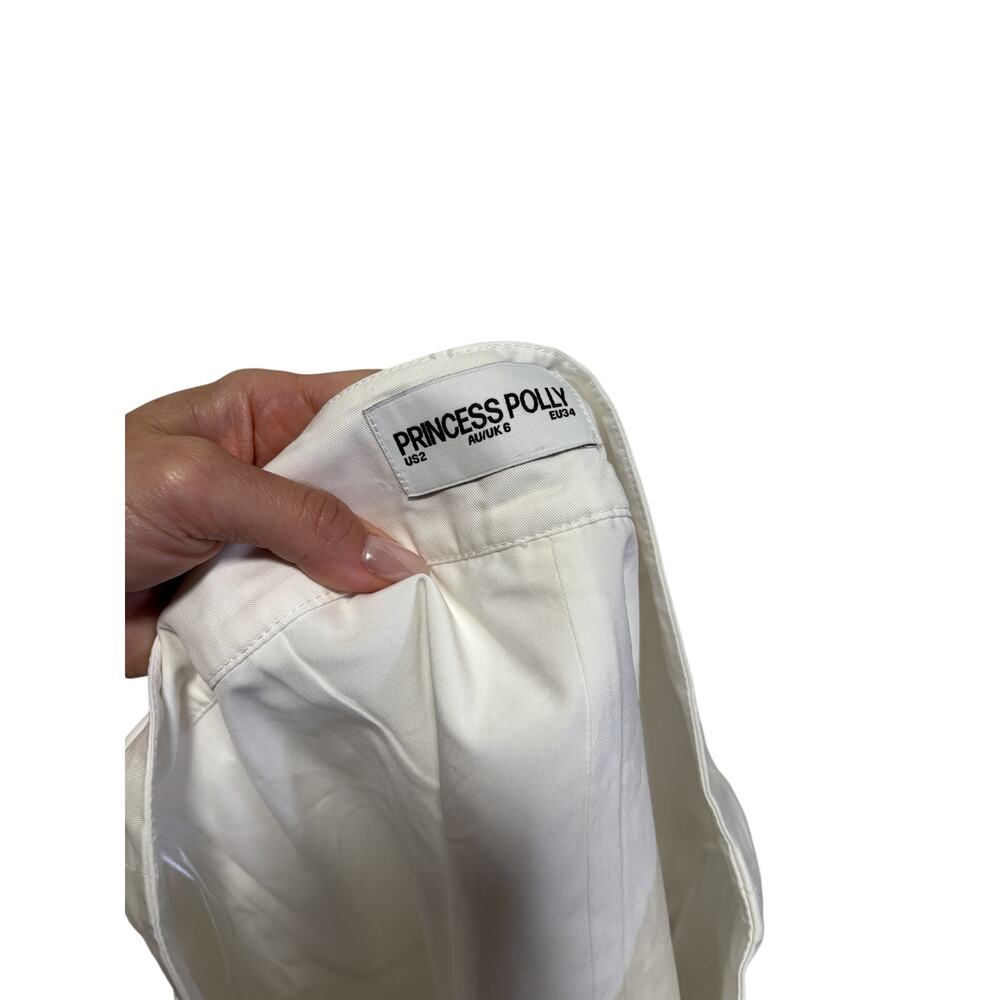 Princess Polly White Cargo Mini Skirt Size 2 - Picture 6 of 6